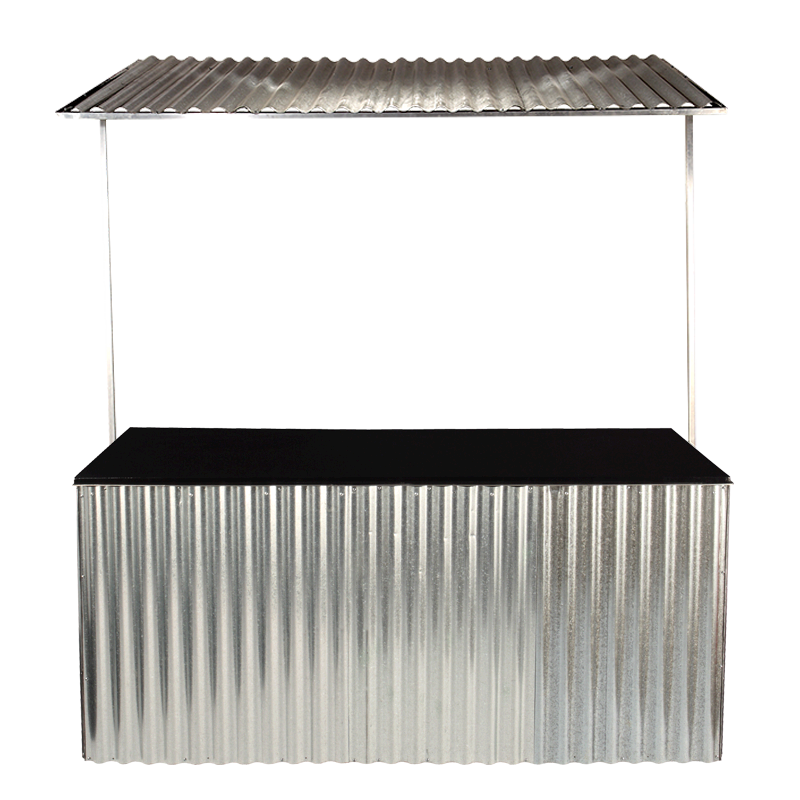 Corrugated Metal Folding Food Station with Metal Canopy