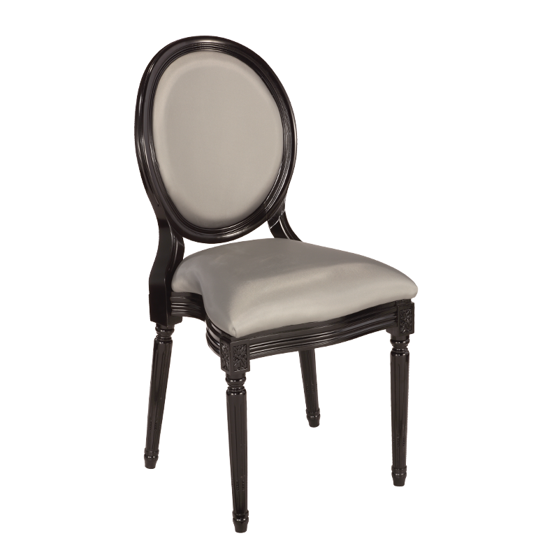Montaigne Chair in Black with Grey Seat Pad