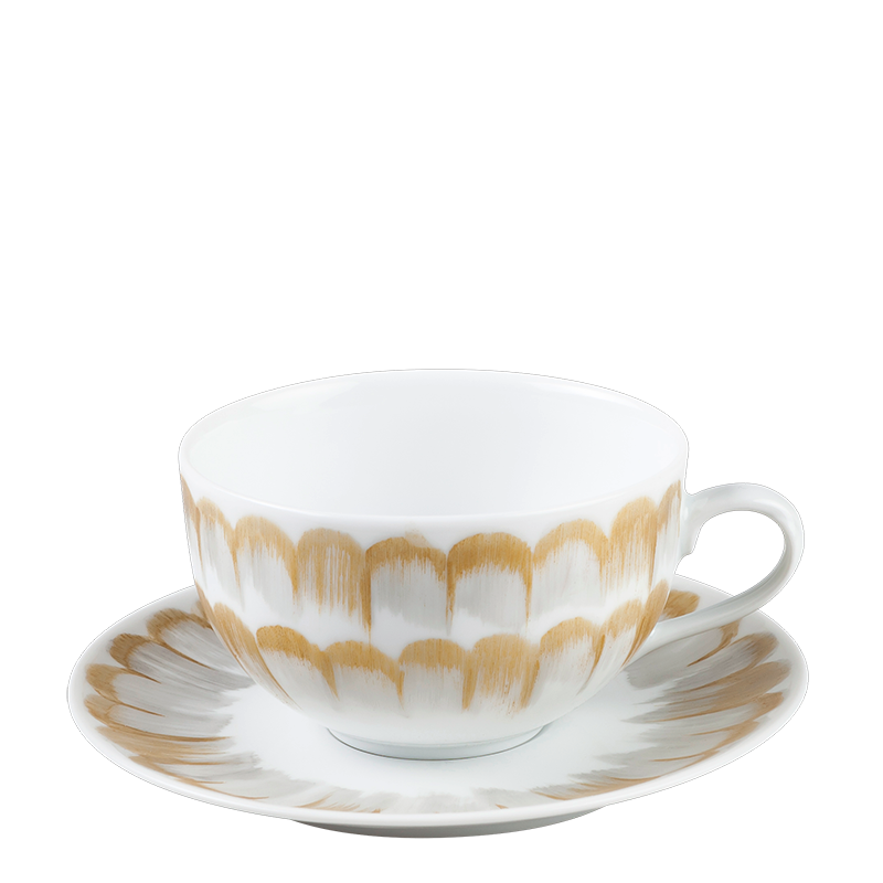 Feather teacup and saucer 20 cl
