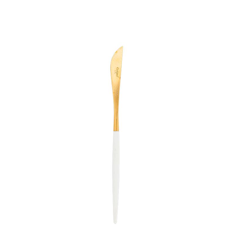 Cutipol white and gold dessert knife
