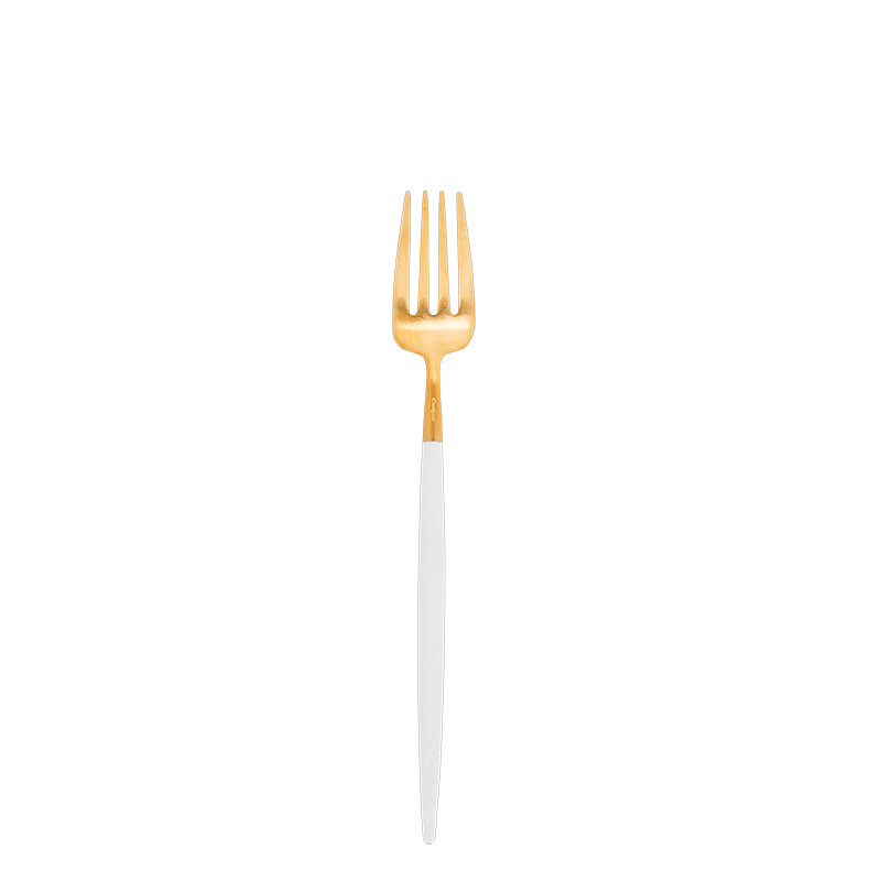 Cutipol white and gold dessert fork