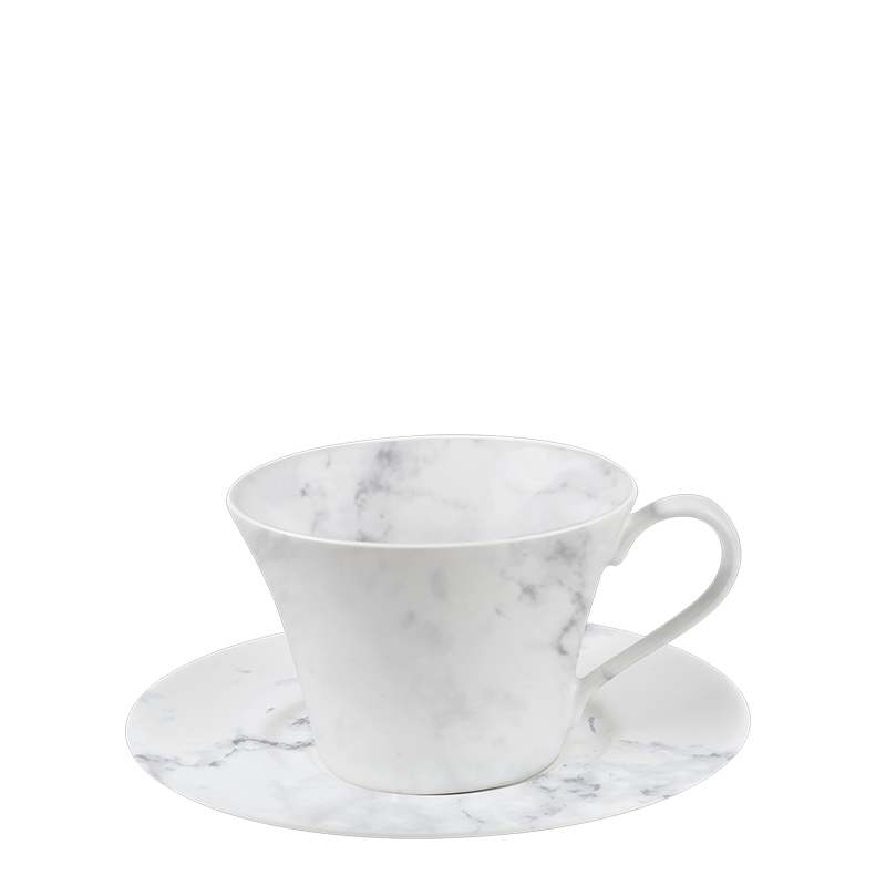 Marble coffee cup and saucer 14 cl
