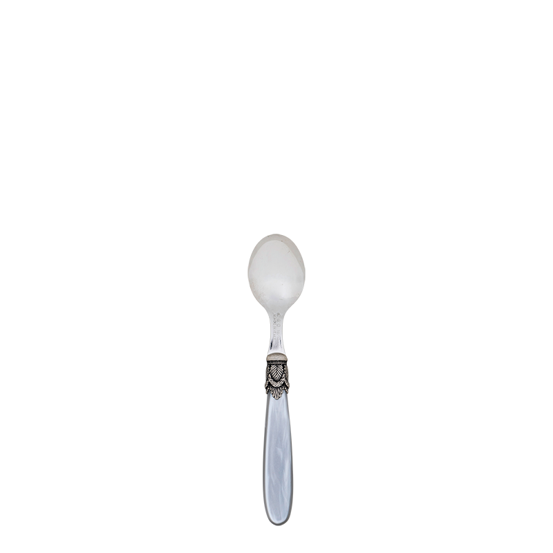 Grey and Silver Mother of Pearl Mocha Spoon