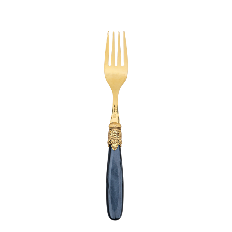 Black and Gold Mother of Pearl Table Fork