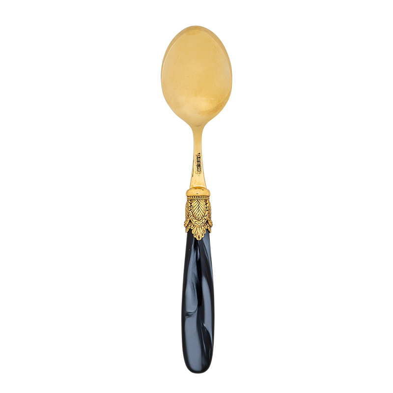 Black and Gold Mother of Pearl Tablespoon