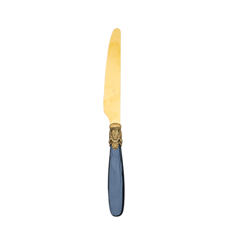 Black and Gold Mother of Pearl Dessert Knife