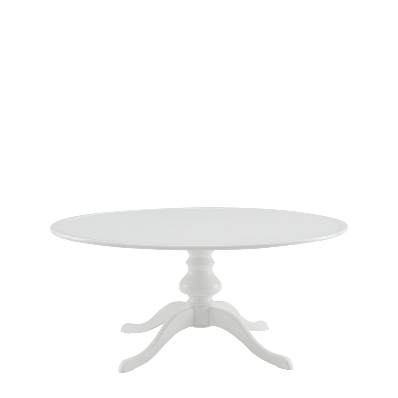 Isla Dining Table 6ft in White with White Table Top
