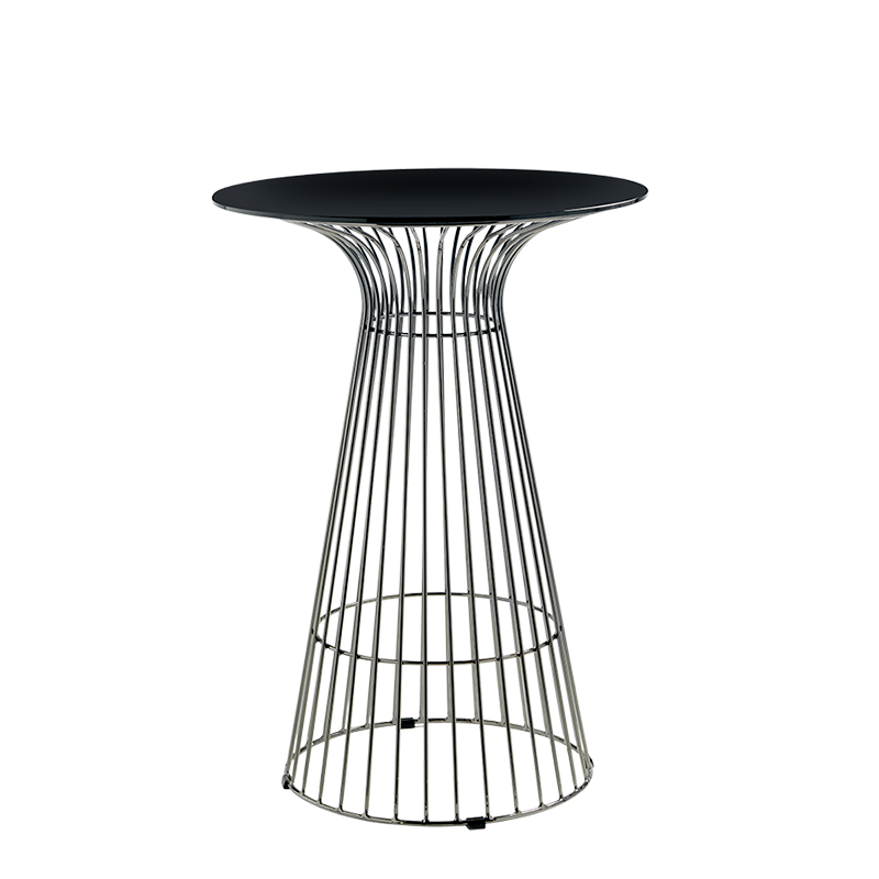 Gianni Poseur Table in Gunmetal with Smoked Crystal Top