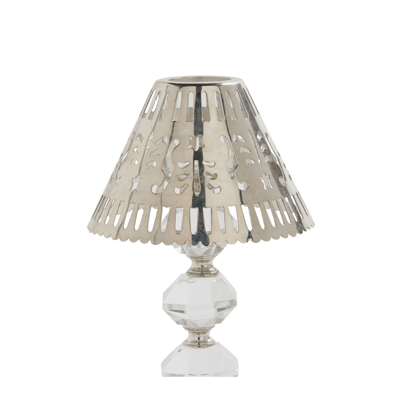 Retro Crystal Lamp Shade in Silver Metal
