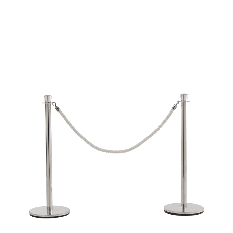 Stanchion in Stainless Steel Brass with White Rope