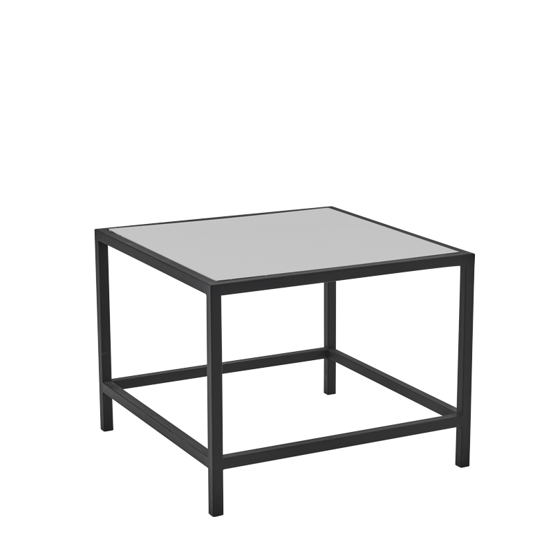 Unico Square Coffee Table with Black Frame and White Top