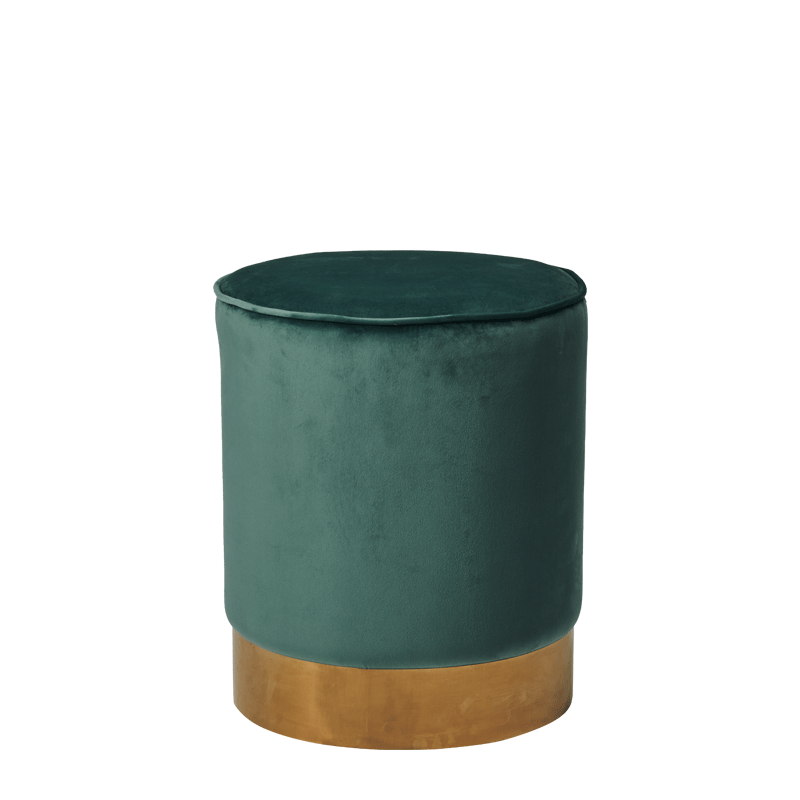 Hollywood Ottoman in Dusty Seafoam Green Velvet