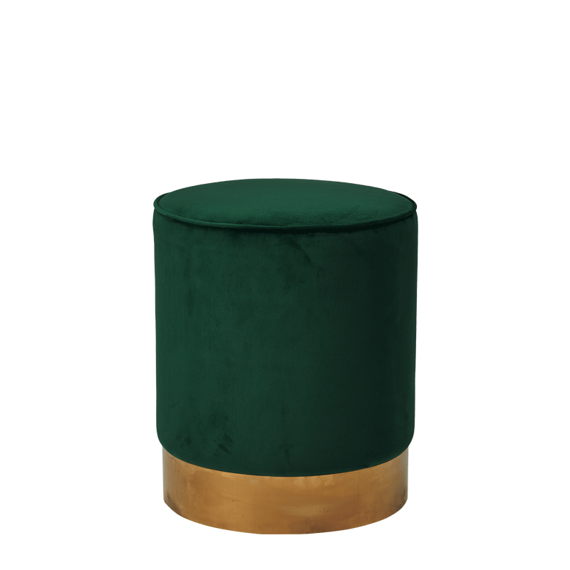 Hollywood Ottoman in Imperial Jade Velvet