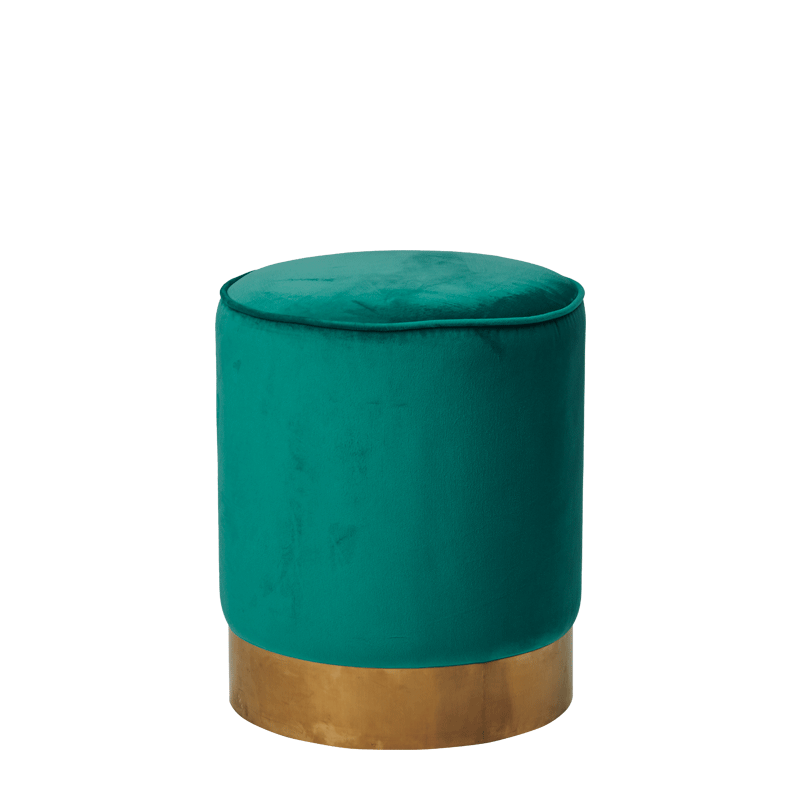 Hollywood Ottoman in Maldive Blue Velvet