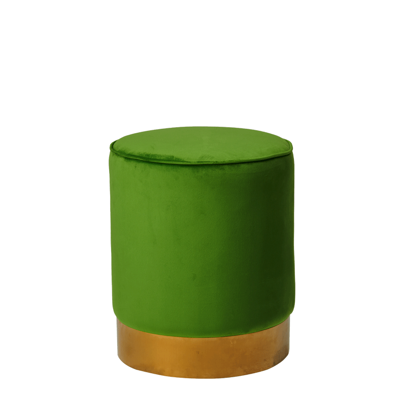 Hollywood Ottoman in Shrek Green Velvet