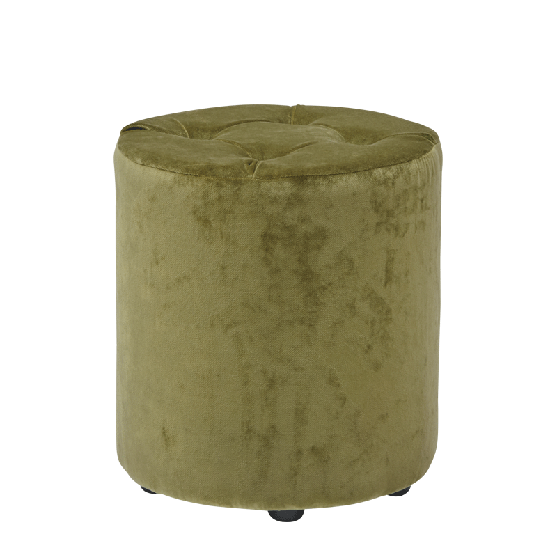 Rochelle Round Ottoman in Chartreuse Green