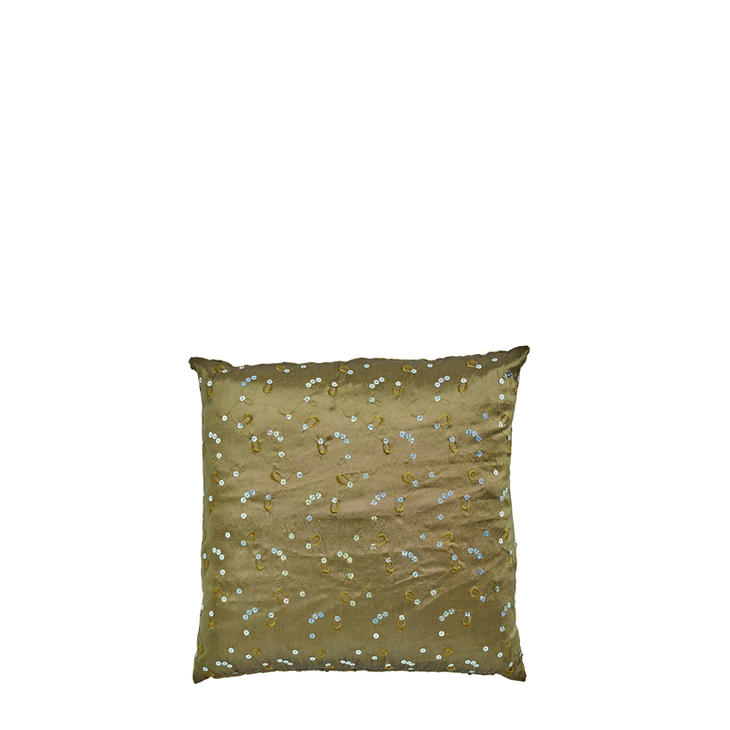 Medium Taaupe Cushion with Sequins