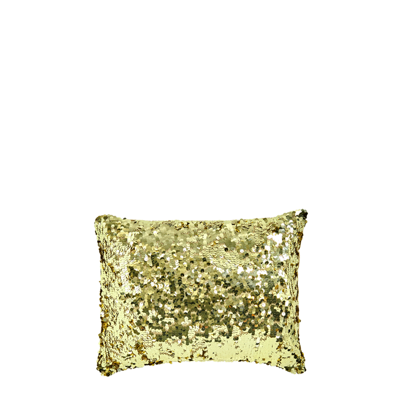 Gold Sequined Rectangular Cushion 