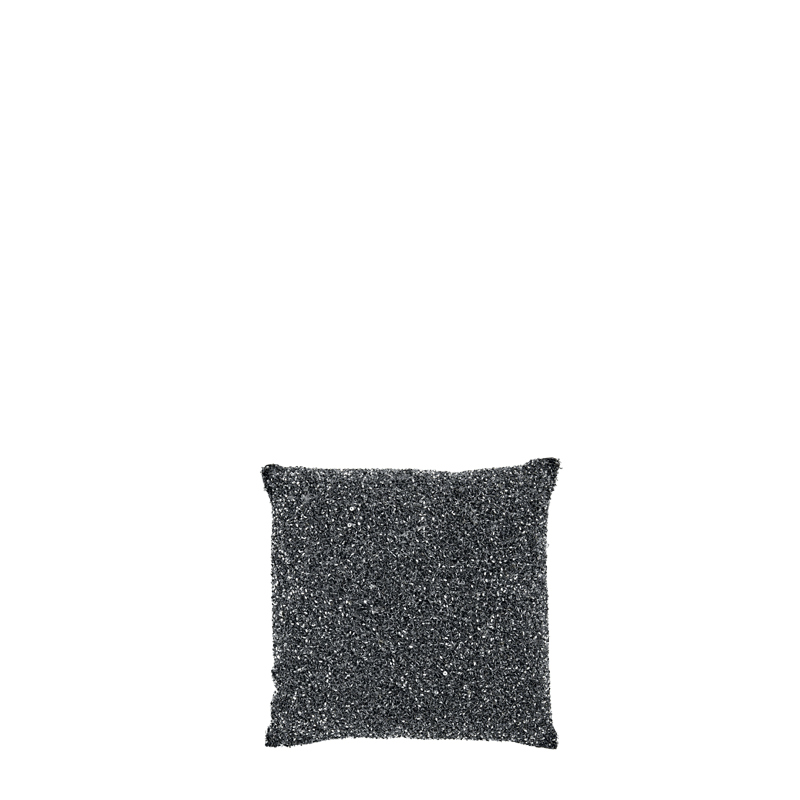 Grey Silk Cushion with Beads