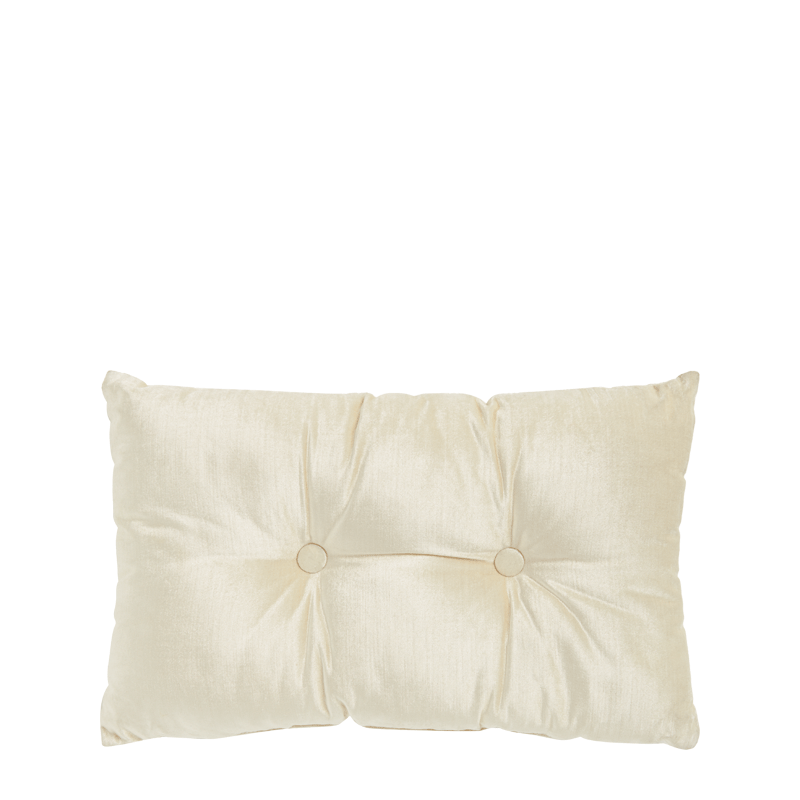 White Velvet Cushion with Buttons