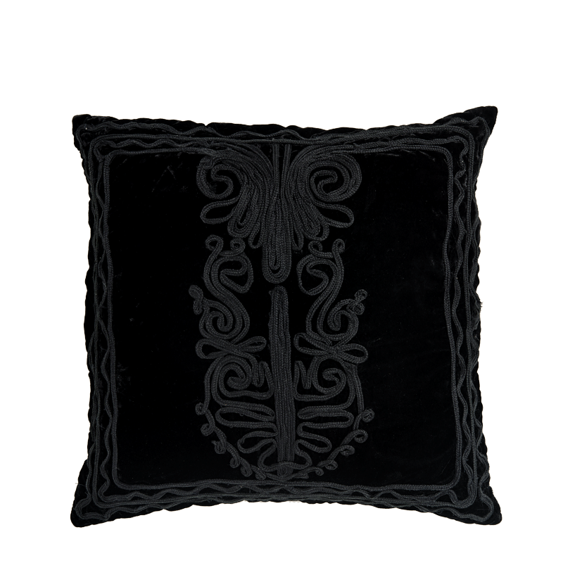 Black Velvet Cushion with Dehli Design
