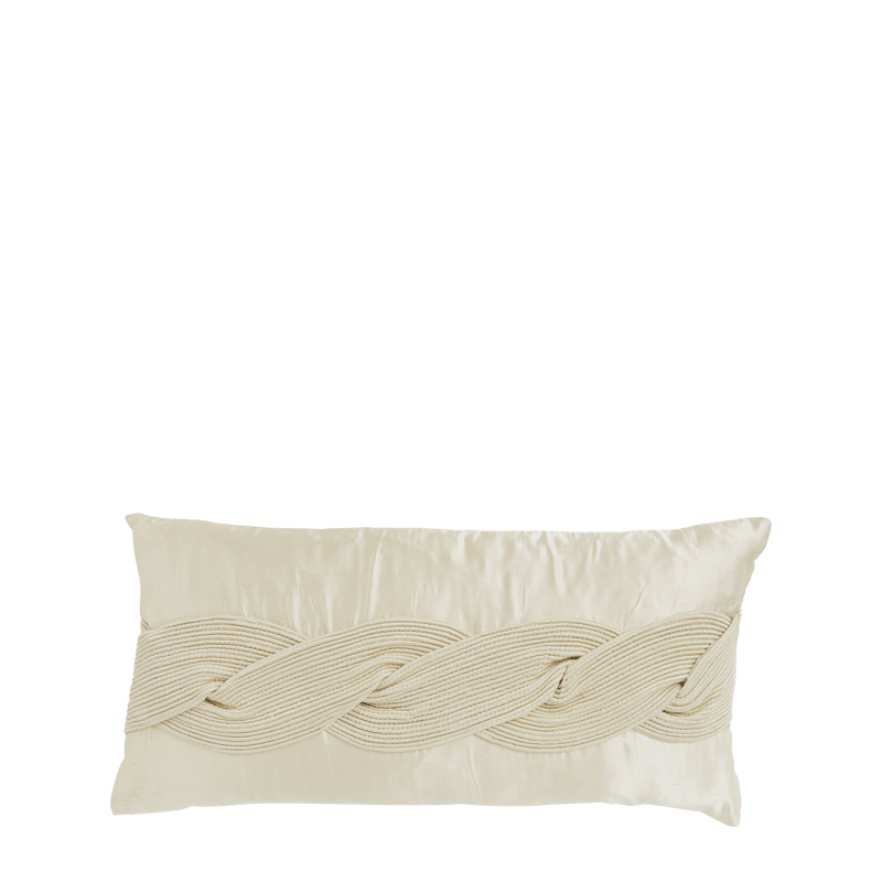 Ivory Silk Cushion with Rope Design