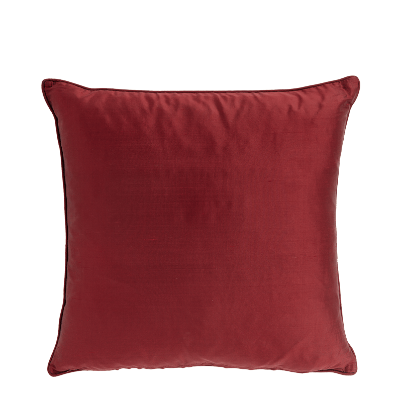 Bordeau Satin Cushion with Piped Edges