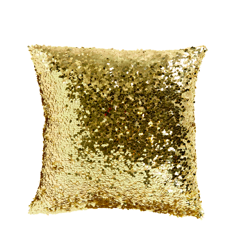 Gold Sequined Square Cushion 