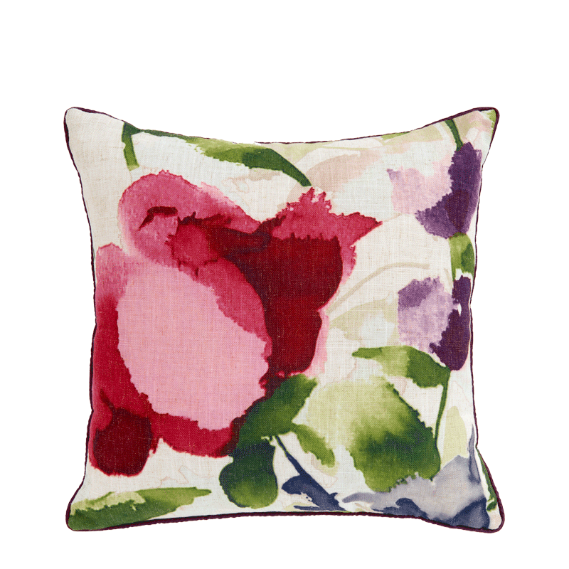 Cushion with Watercolour Floral Print