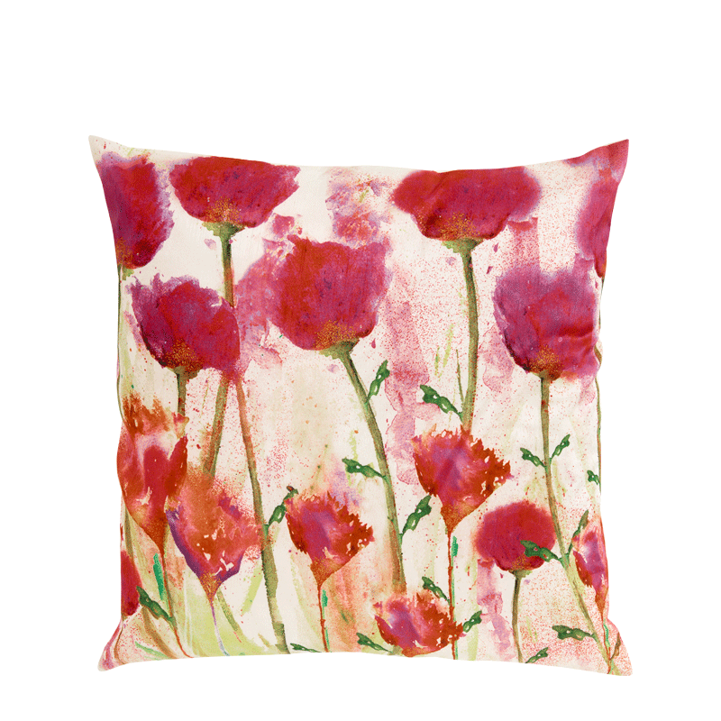 Cushion with Pink Flower Print