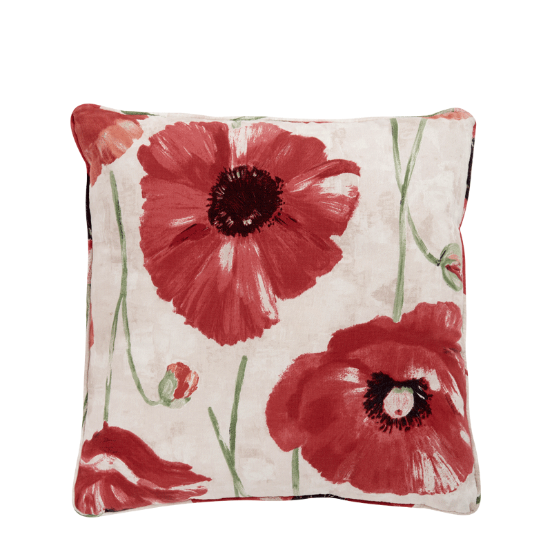 Cushion with Poppy Print