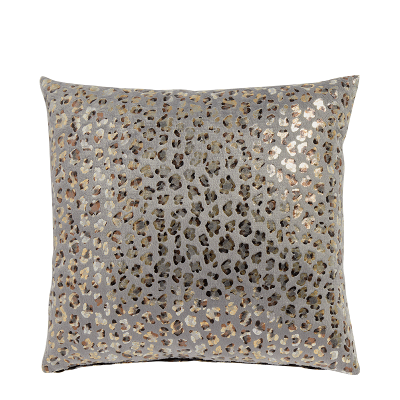 Cushion with Silver Leopard Print