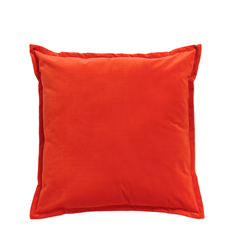 Flashy Orange Velvet Cushion
