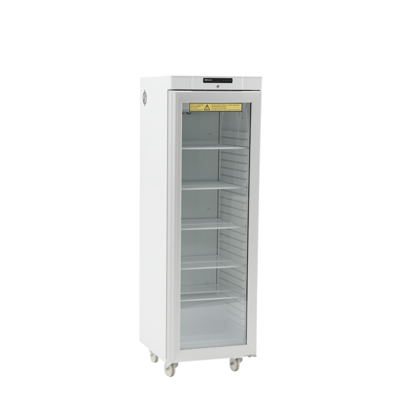 Fridge with front glass door