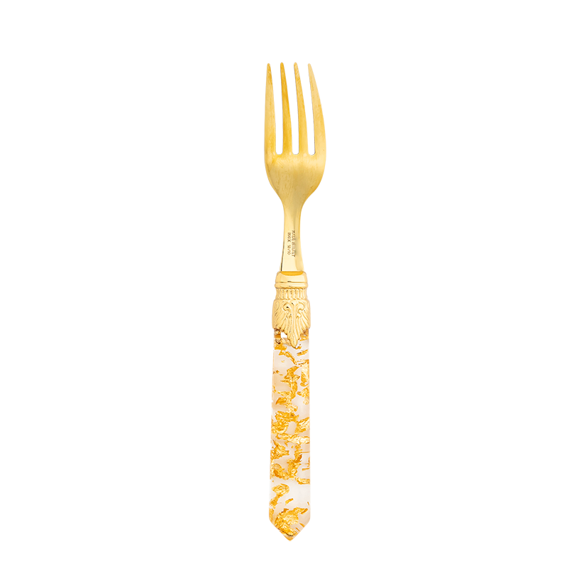 Gold confetti table fork