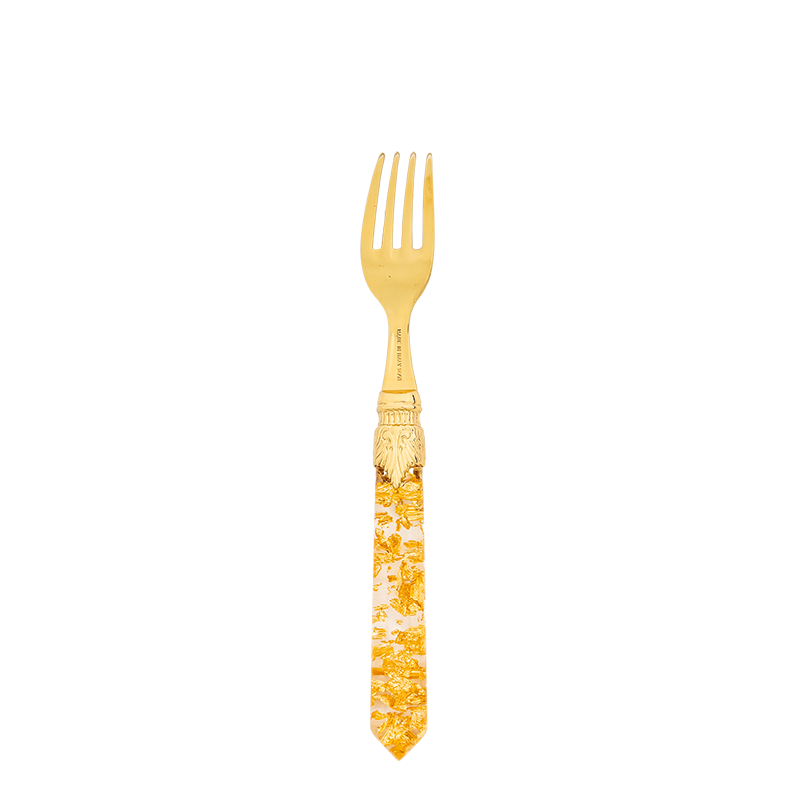 Gold confetti dessert fork