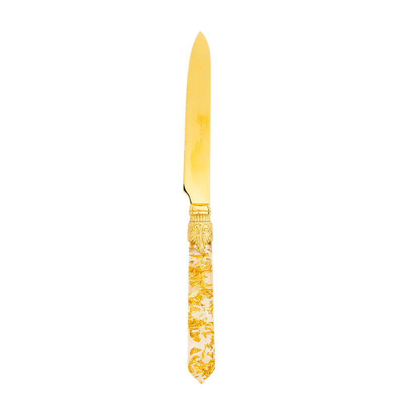 Gold confetti dessert knife