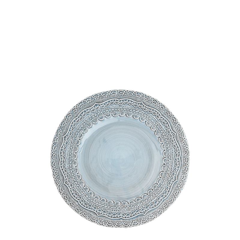 Pastel blue Dentelle lunch plate Ø 23 cm