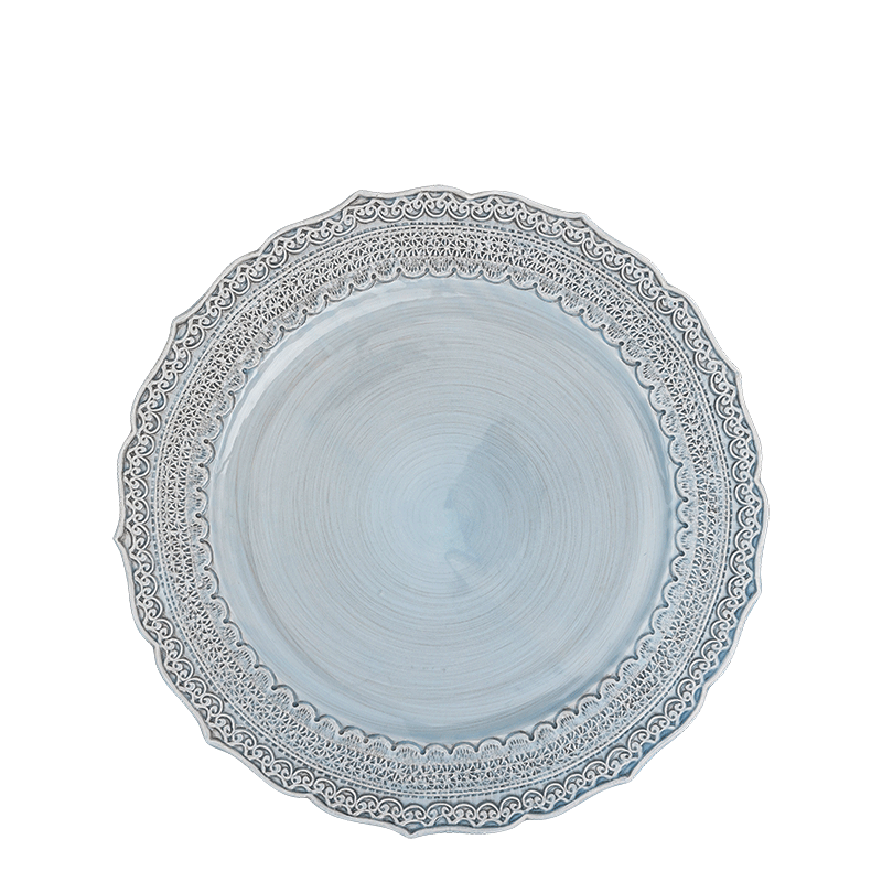 Pastel blue Dentelle dinner plate Ø 28 cm