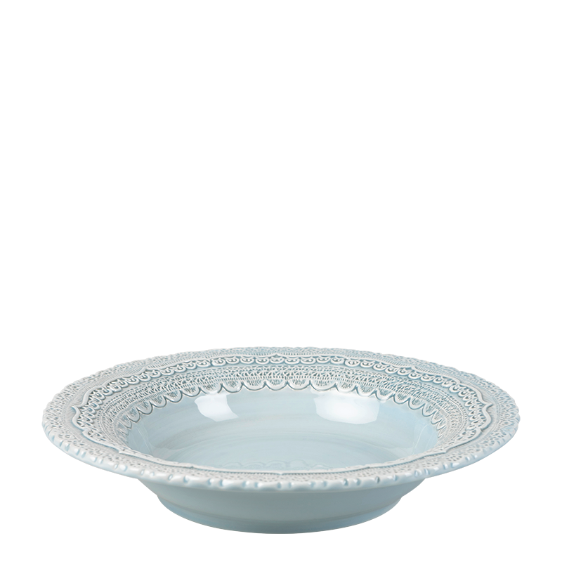 Pastel blue Dentelle dessert plate Ø 23 cm