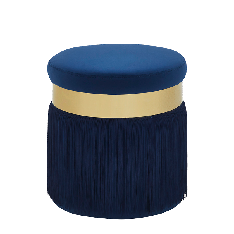 The Chicago Ottoman in Dark Blue