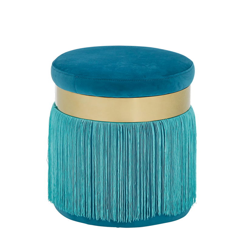 The Chicago Ottoman in Teal