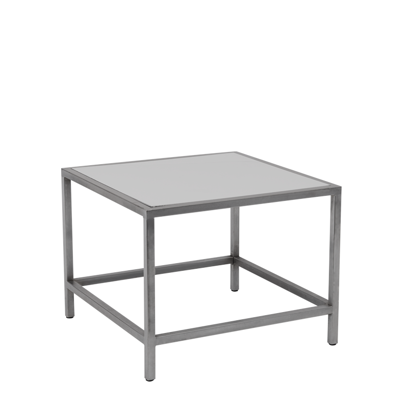 Unico Square Coffee Table with Stainless Steel Frame