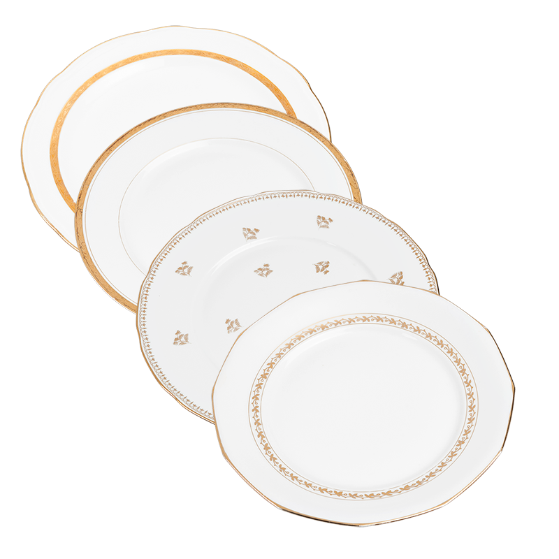 Vintage white and gold Plates