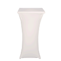 Square Steel Poseur Table with White Cover 60 X 60 H 111 cm