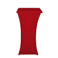 Square Steel Poseur Table with Red Cover 60 X 60 cm H 111cm