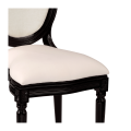 Montaigne Chair in Black with White Seat Pad