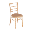 Bamboo Chair in Limewash with Caramel Seat Pad