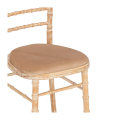 Bamboo Chair in Limewash with Caramel Seat Pad