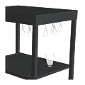 Bar Cart Black 90 X 60 X 95 cm H 95 cm